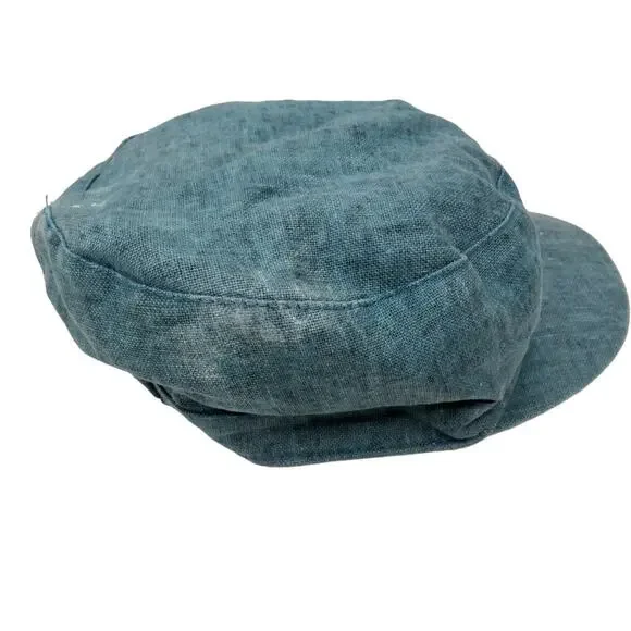 Toucan Collection Vintage Y2k Blue Chambray Denim Newsboy Cap Hat - Picture 5 of 6